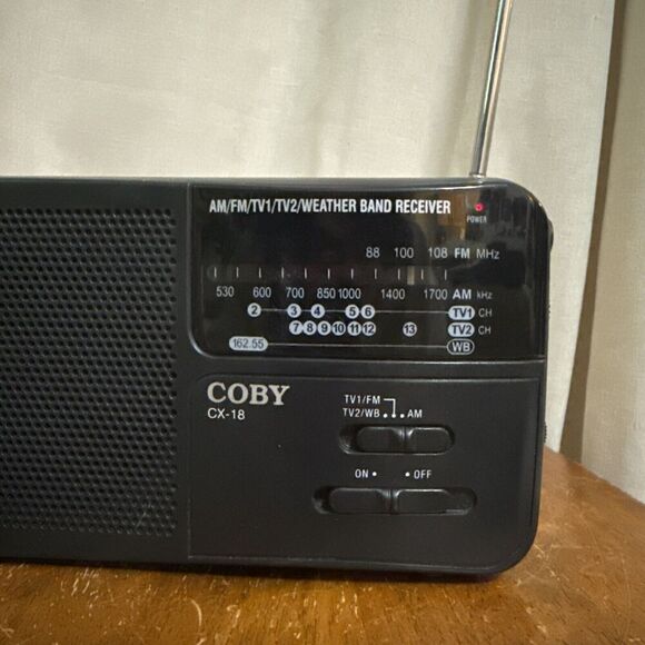 Vintage Y2K 90s Coby CX-18 Portable AM/FM TV/Weather Band Radio Tested Works - Picture 3 of 9